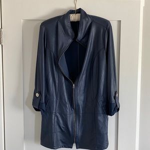Metallic blue lightweight jacket